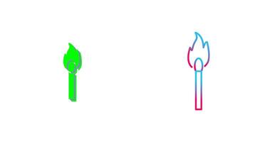 Unique Lit Matchstick Icon Design vector