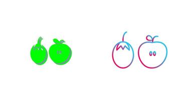 frutas y verduras icono diseño vector