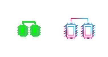Processors Connected Icon Design vector
