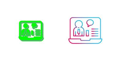 Online Job Interview Icon Design vector