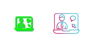 Online Interview Icon Design vector