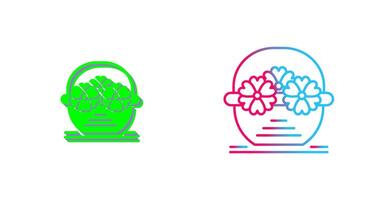 Flower Basket Icon Design vector