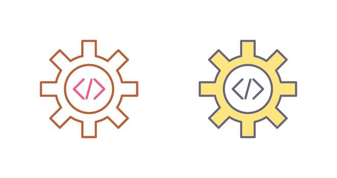 Unique Code Optimization Icon Design vector