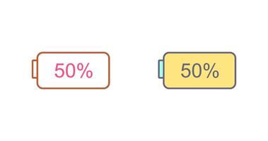 Unique Half Battery Icon Design vector