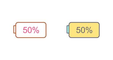 Unique Half Battery Icon Design vector