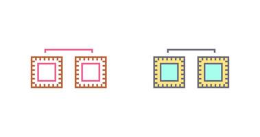 Unique Processors Connected Icon Design vector