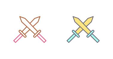 Unique Two Swords Icon Design vector