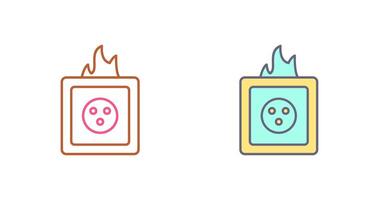 único fuego en enchufe icono diseño vector