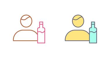 Unique Man And Drink Icon Design vector