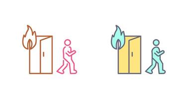 Unique Running from Fire Icon Design vector