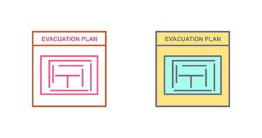 diseño de icono de plan de evacuación vector