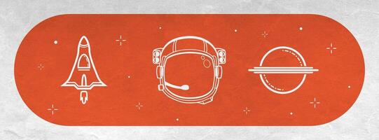 Minimalist Outer Space Icons for Facebook Cover template