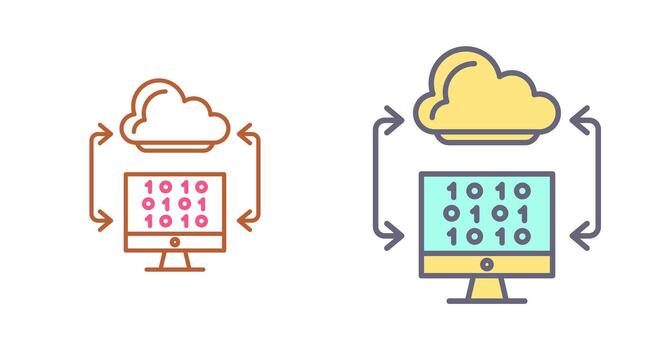 Cloud Coding Icon Design vector
