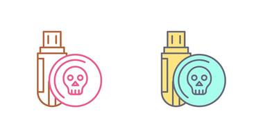 Infected Usb Drive Icon Design vector