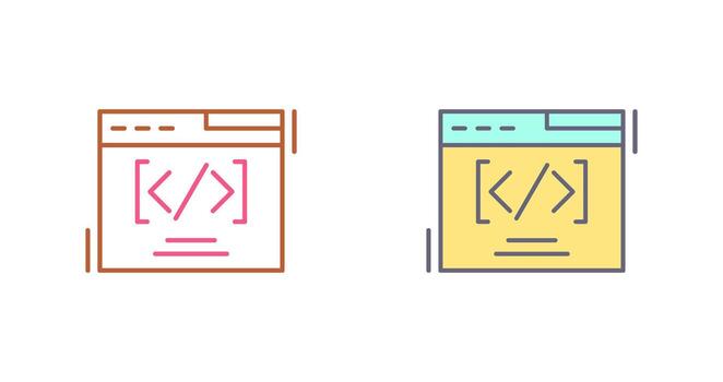Web Coding Icon Design vector