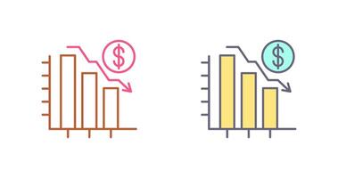 Chart Down Icon Design vector