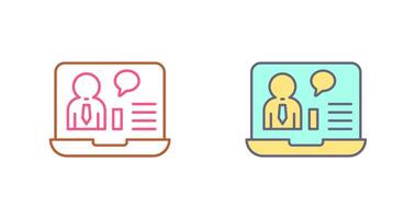 Online Job Interview Icon Design vector
