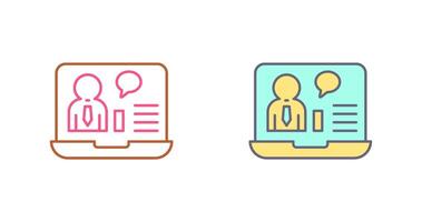 Online Job Interview Icon Design vector