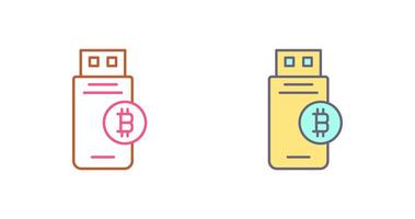 Bitcoin Usb Device Icon Design vector