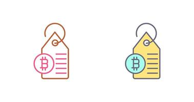 bitcoin etiqueta etiqueta icono diseño vector