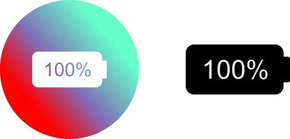único lleno batería icono diseño vector