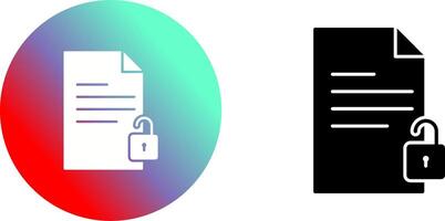 Unlock Documents Icon Design vector