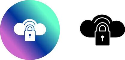 Secure Cloud Icon Design vector