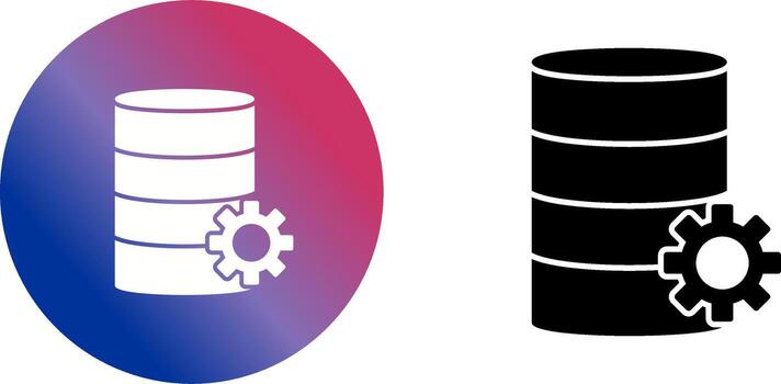 Unique Database Management Icon Design vector