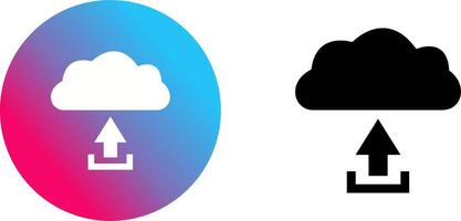 único subir a nube icono diseño vector