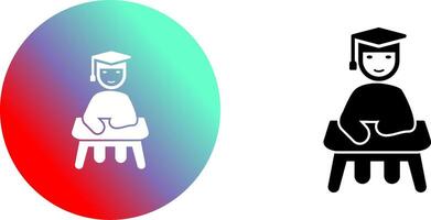 Unique Studying on Desk Icon Design vector