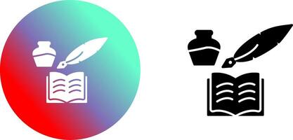 Unique Quill and Book Icon Design vector