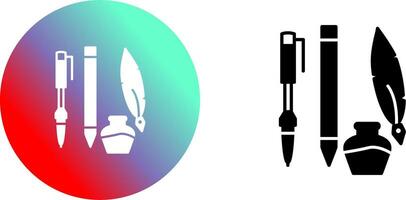 Unique Writing Equipment Icon Design vector
