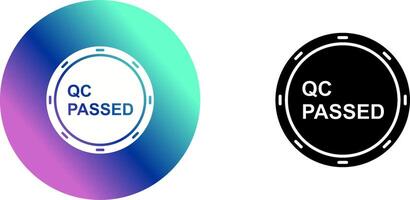 Unique QC Passed Icon Design vector