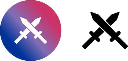 Unique Two Swords Icon Design vector