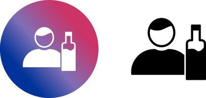 Unique Man And Drink Icon Design vector