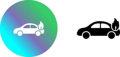 Unique Car on Fire Icon Design vector