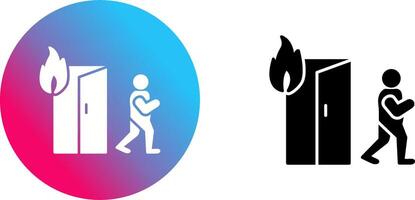 Unique Running from Fire Icon Design vector