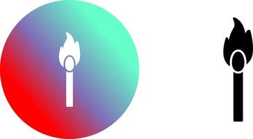 Unique Lit Matchstick Icon Design vector