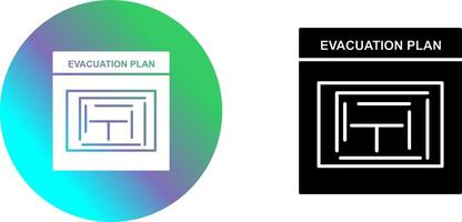 diseño de icono de plan de evacuación vector