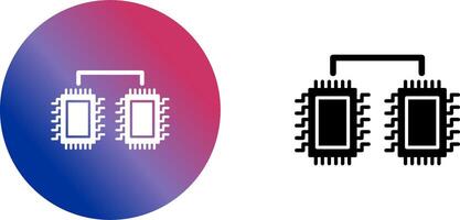 Processors Connected Icon Design vector