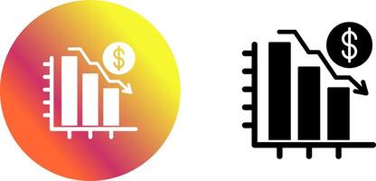 Chart Down Icon Design vector