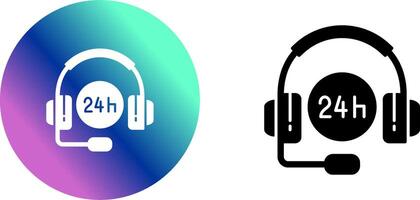 24 Hours Support Icon Design vector