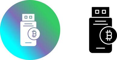 Bitcoin Usb Device Icon Design vector