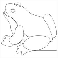 Continuous single line drawing simple frog world wild life concept outline illustration vector