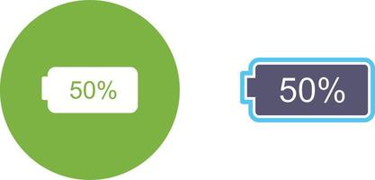 Unique Half Battery Icon Design vector