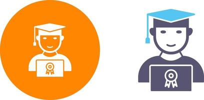 Unique Student Holding Degree Icon Design vector