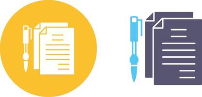 Unique Documents and Pen Icon Design vector