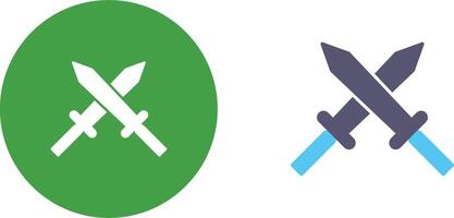 Unique Two Swords Icon Design vector