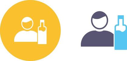 Unique Man And Drink Icon Design vector