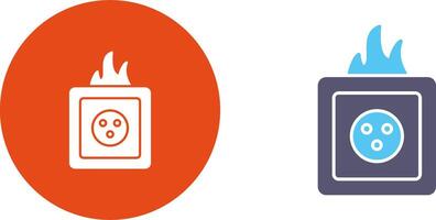 Unique Fire in Socket Icon Design vector